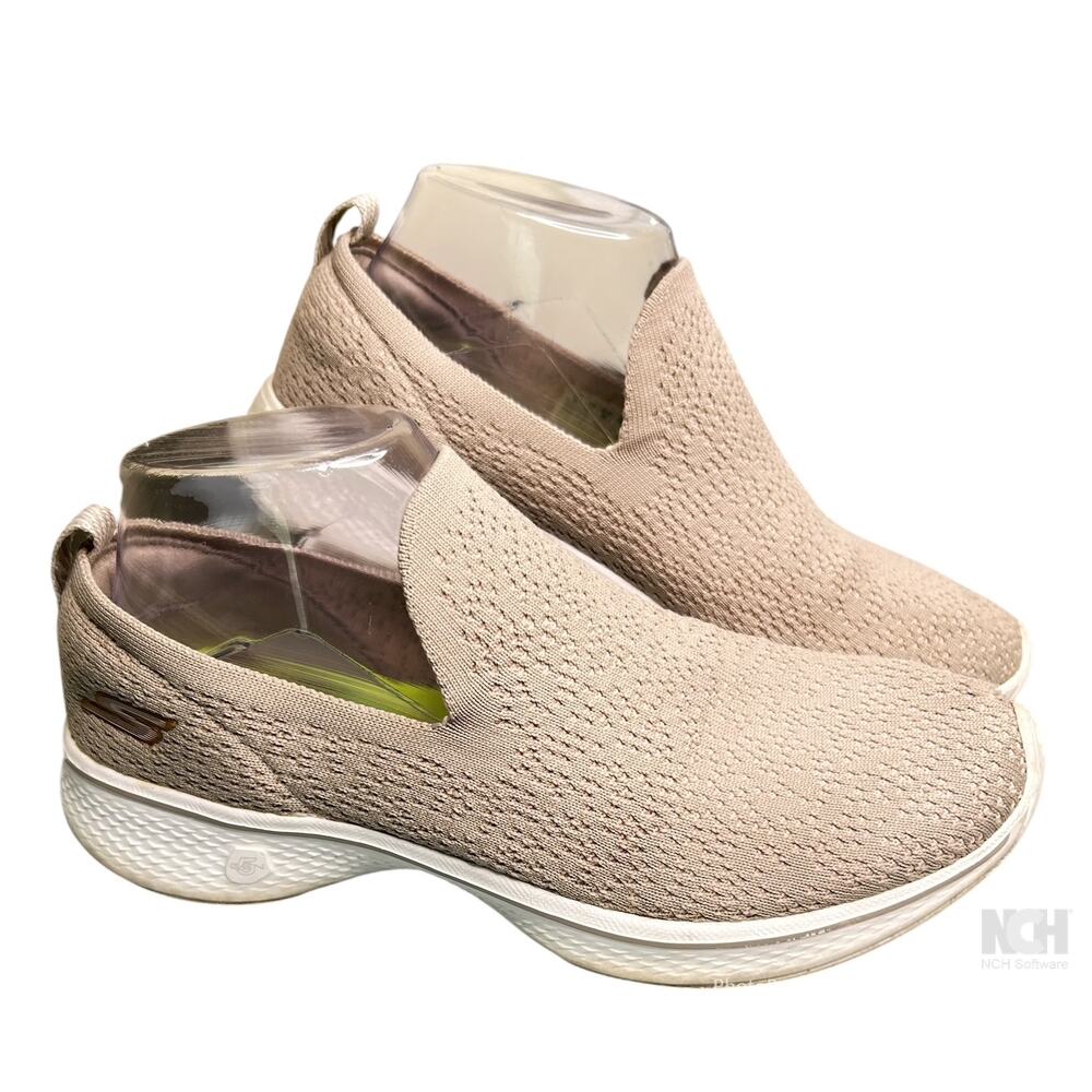 Skechers Go Walk 4 Taupe GoGa Max Footbed Slip On Walking Casual Sneaker 8